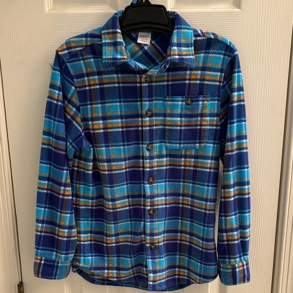 Gymboree Other - NWOT Gymboree Blue fleece  Plaid boys Shirt size medium (7-8)